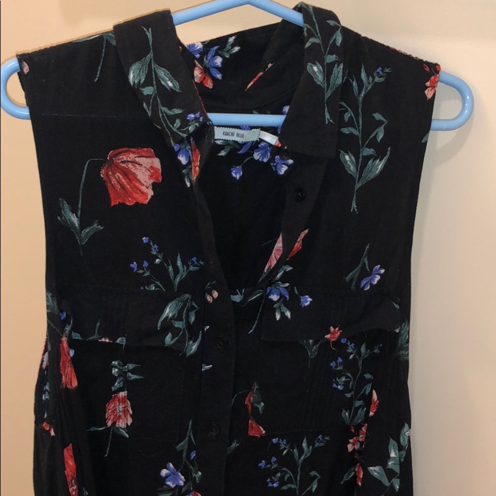 urban outfitters button up floral shirt dress
